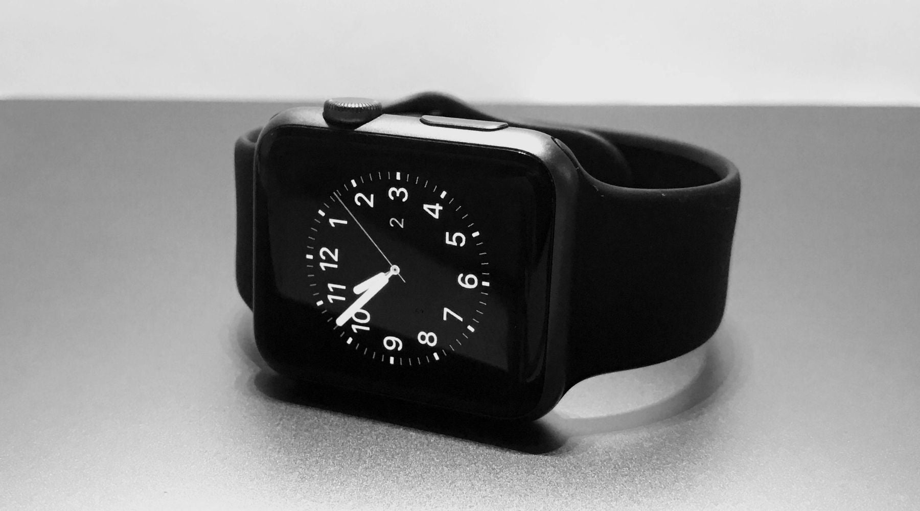 Apple Watch with Black Silicone Watch Strap DiscountAStraps