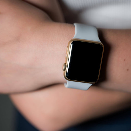 Apple Watch with Silicone Classic Watch Strap in Grey from DiscountAStraps