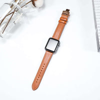 Thumbnail for Genuine Leather Apple Band With Butterfly Clasp