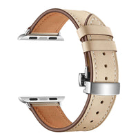 Thumbnail for Genuine Leather Apple Band With Butterfly Clasp