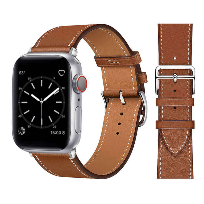 Tan leather best sale apple watch strap