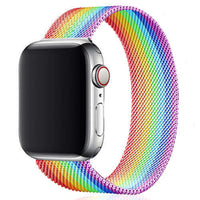 Thumbnail for Milanese Metal Apple Strap in Rainbow Stripes