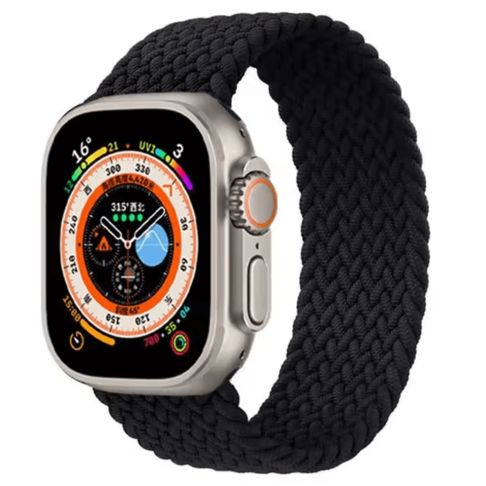 Braided Elastic Apple Watch Strap in Black