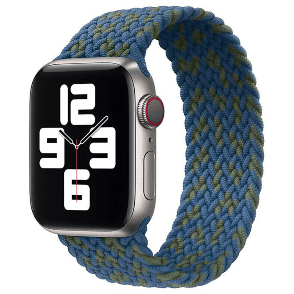 Braided Elastic Apple Watch Strap in Blue Green