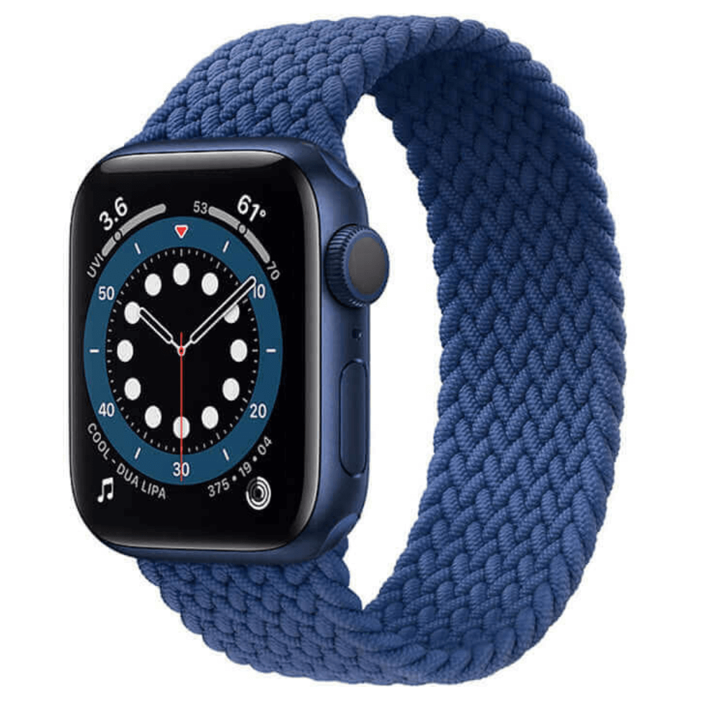 Braided Elastic Apple Watch Strap in Deep Blue