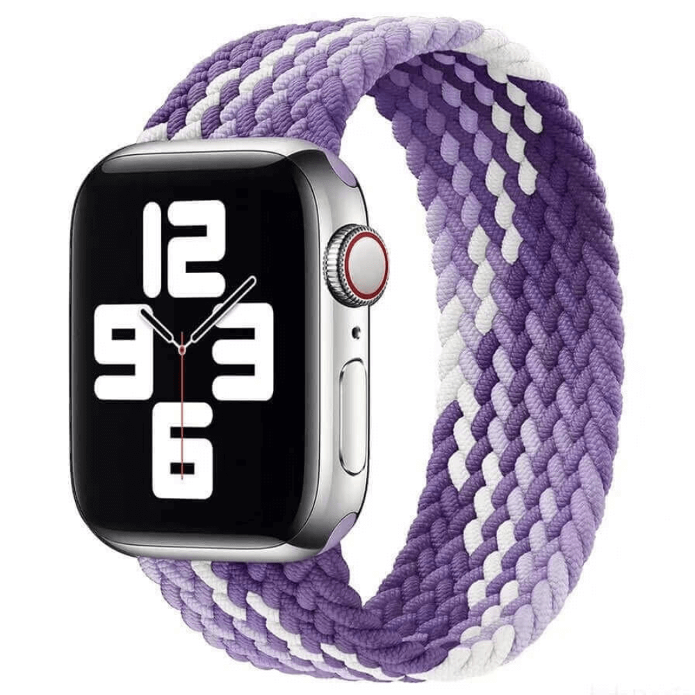 Braided Elastic Apple Watch Strap in Lavender Garden Purple