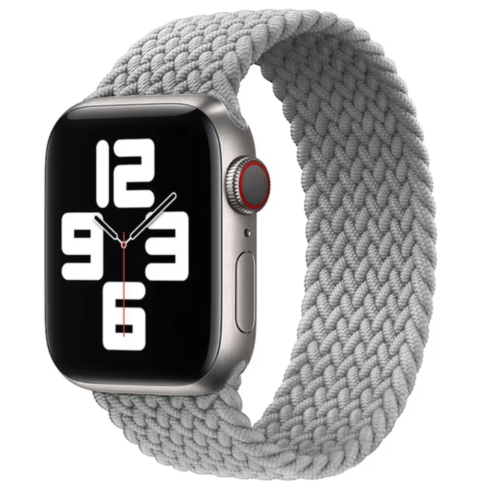 Braided Elastic Apple Watch Strap in Pearl Grey