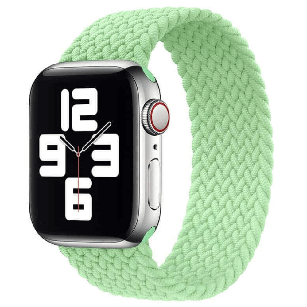 Braided Elastic Apple Watch Strap in Pistachio Green