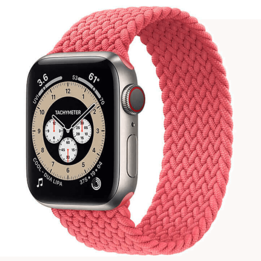 Braided Elastic Apple Watch Strap in Pretty Pink