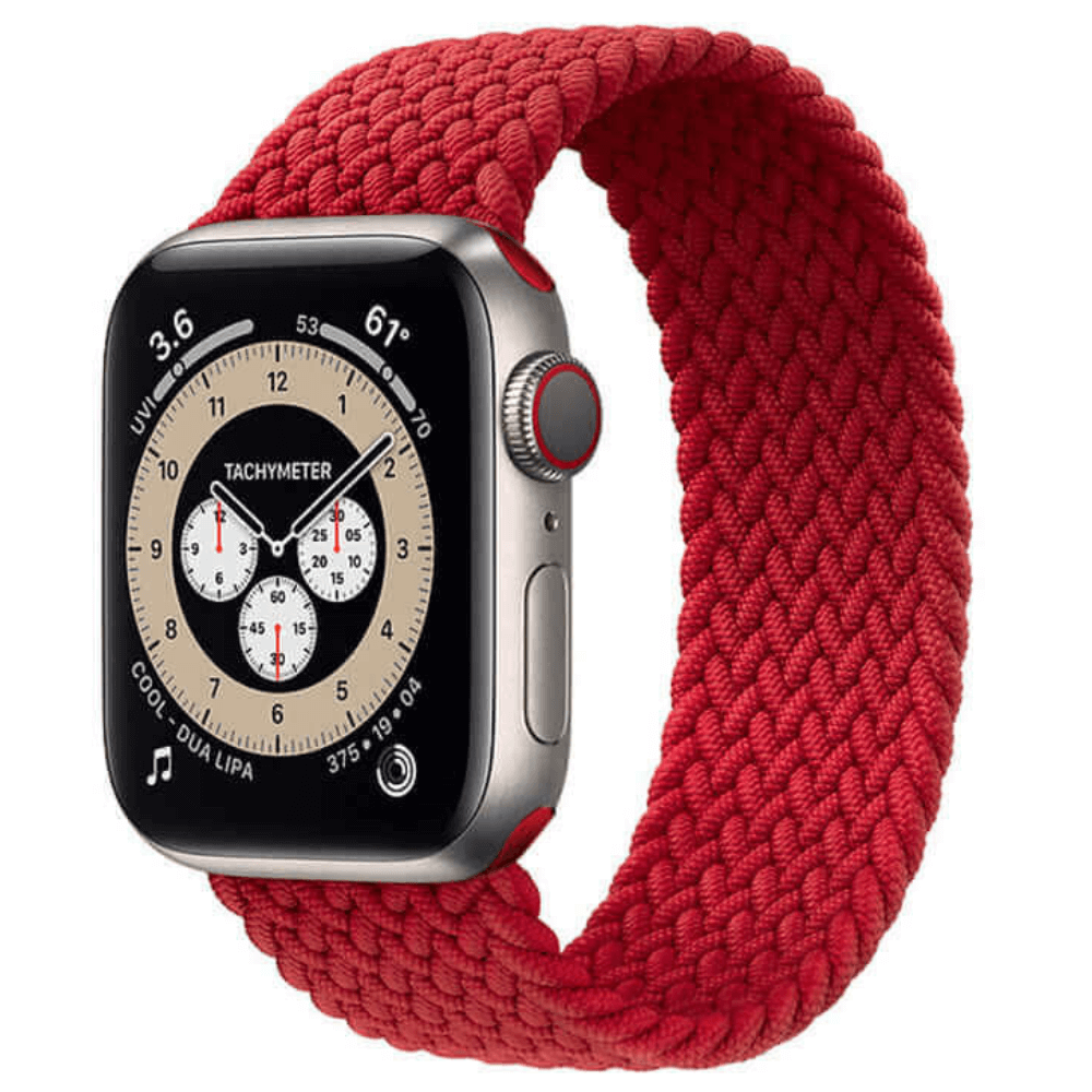 Braided Elastic Apple Watch Strap in Racing Red