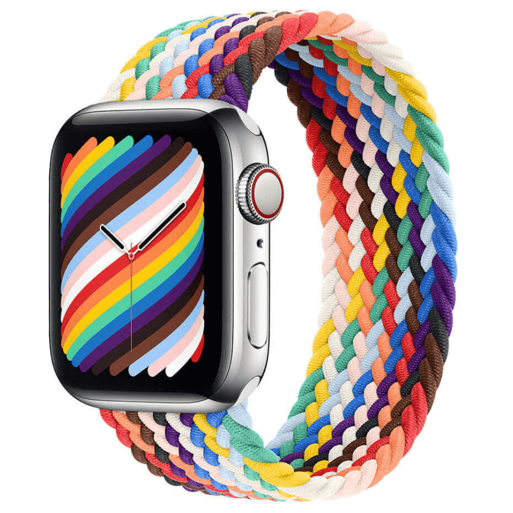 Braided Elastic Apple Watch Strap in Rainbow