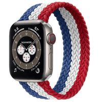 Thumbnail for Braided Elastic Apple Watch Strap in Red White Blue Vive La France