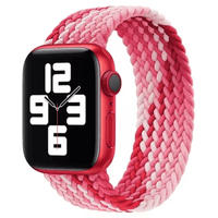 Thumbnail for Braided Elastic Apple Watch Strap in Strawberry Pink Red