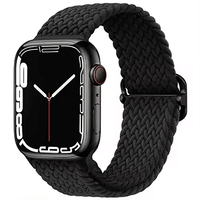 Thumbnail for Braided Elastic Solo Loop Apple Watch Strap With Buckle in Black