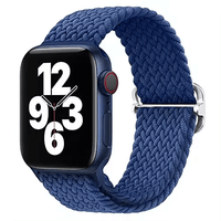 Thumbnail for Braided Elastic Solo Loop Apple Watch Strap With Buckle in Blue