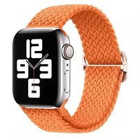 Thumbnail for Braided Elastic Solo Loop Apple Watch Strap With Buckle in Orange