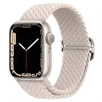 Thumbnail for Braided Elastic Solo Loop Apple Watch Strap With Buckle in Starlight White