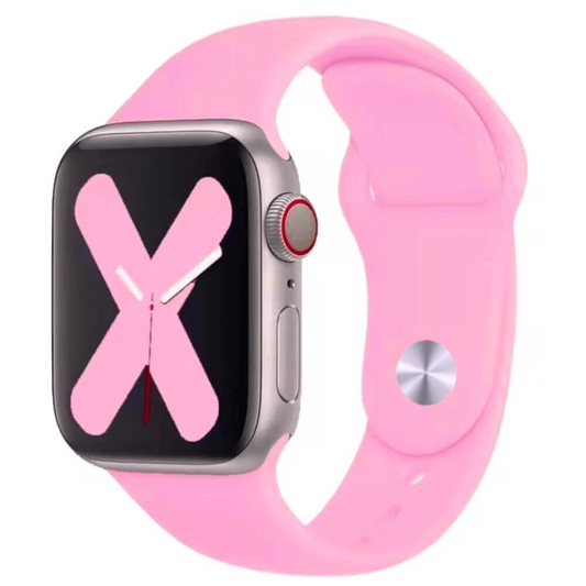 High Quality Classic Silicone Apple Watch Band in Cotton Candy Pink