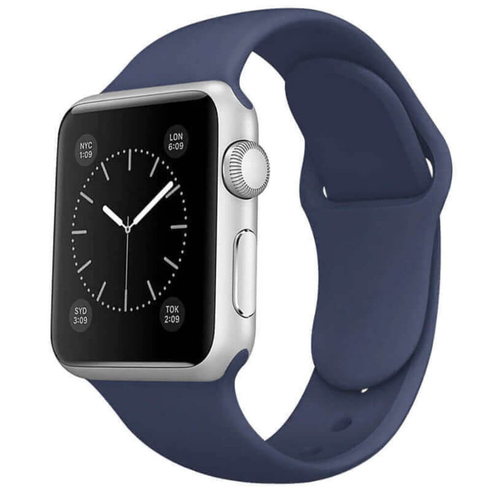 High Quality Classic Silicone Apple Watch Band in Ocean Blue