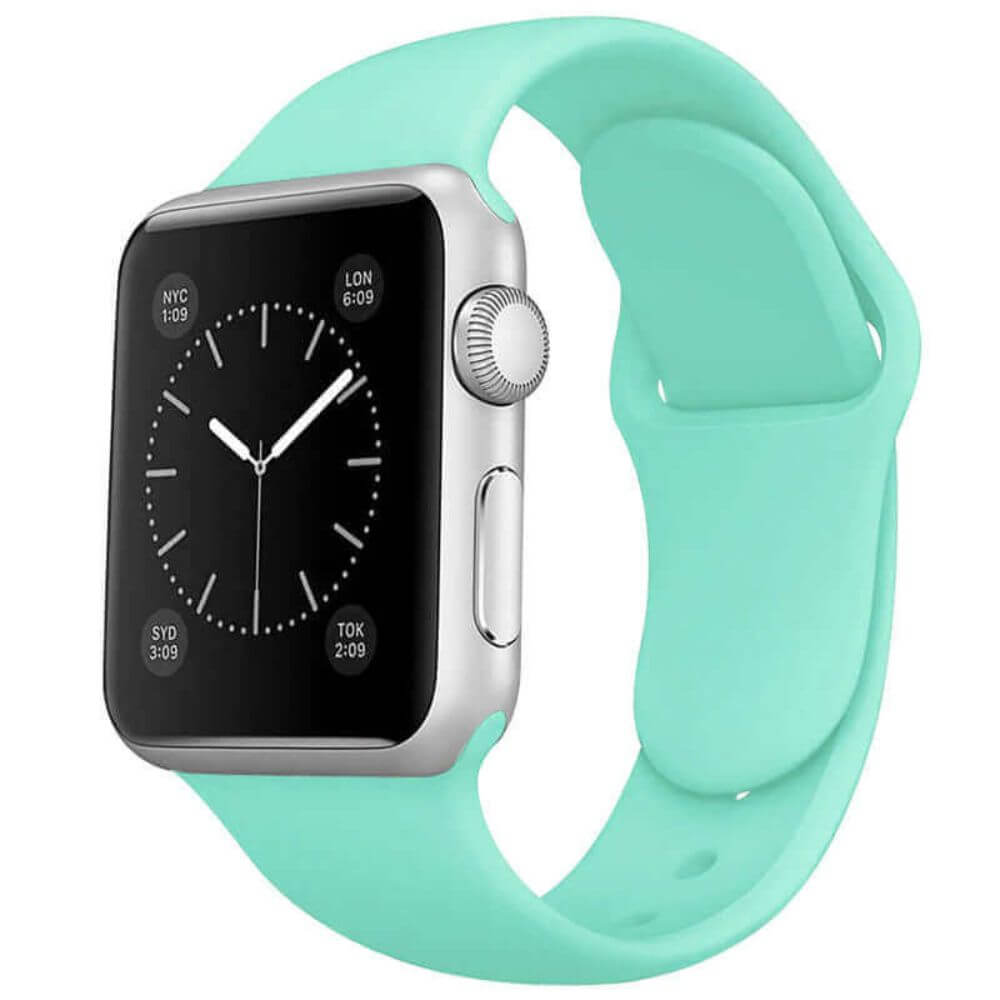 High Quality Classic Silicone Apple Watch Band in Paradise Aqua