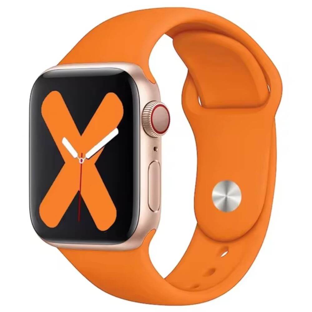 High Quality Classic Silicone Apple Watch Band in Tangerine Orange