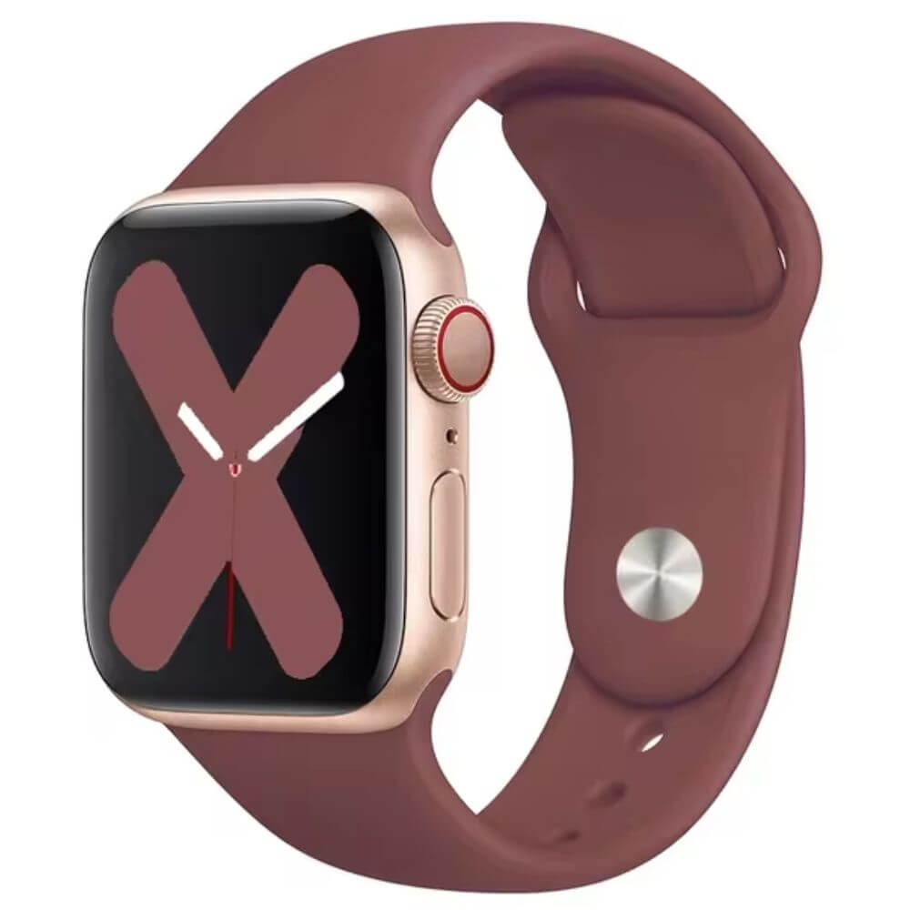 High Quality Classic Silicone Apple Watch Band in Wine Red