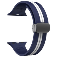 Thumbnail for High Quality Silicone Apple Watch Band in Blue and White with Magnetic Clasp