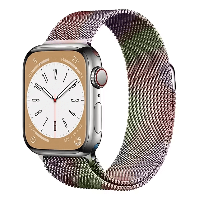 Milanese Metal Apple Strap in Rainbow Reflective Colours