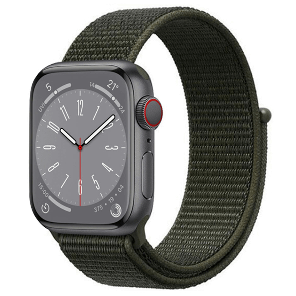 Nylon Sport Apple Watch Strap in Dark Olive Green