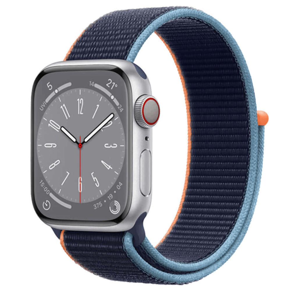 Nylon Sport Apple Watch Strap in Deep Navy Blue