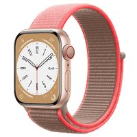 Thumbnail for Nylon Sport Apple Watch Strap in Grey Neon Pink