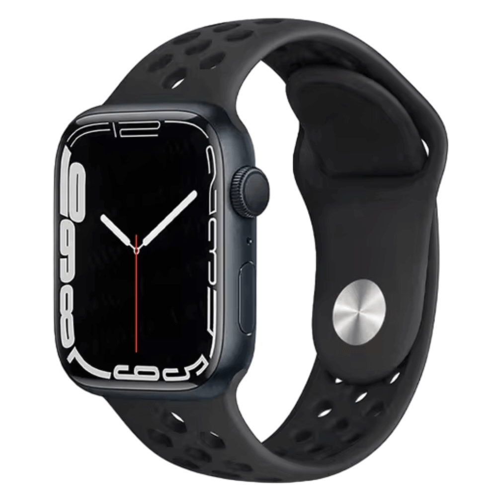 Silicone Sport Watch Band for Apple Watch in Black