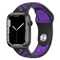 Thumbnail for Silicone Sport Watch Band for Apple Watch in Black and Purple