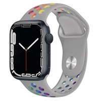 Thumbnail for Silicone Sport Watch Band for Apple Watch in Grey and Rainbow