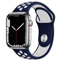 Thumbnail for Silicone Sport Watch Band for Apple Watch in Navy Blue and White