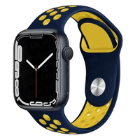 Thumbnail for Silicone Sport Watch Band for Apple Watch in Navy Blue and Yellow