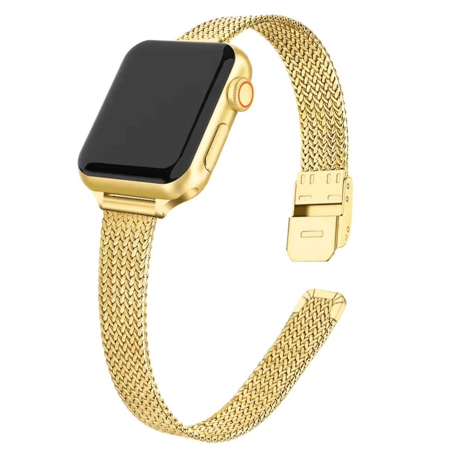 Slim Milanese Mesh Metal Apple Watch Strap in Gold