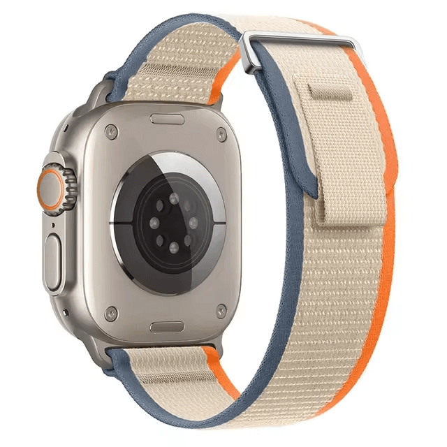 Trail Loop Nylon Sports Strap For Apple Watch in Blue Beige Orange