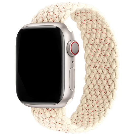 Braided Elastic Watch Band For Apple Watch in Beige Cherry Heart DiscountAStraps