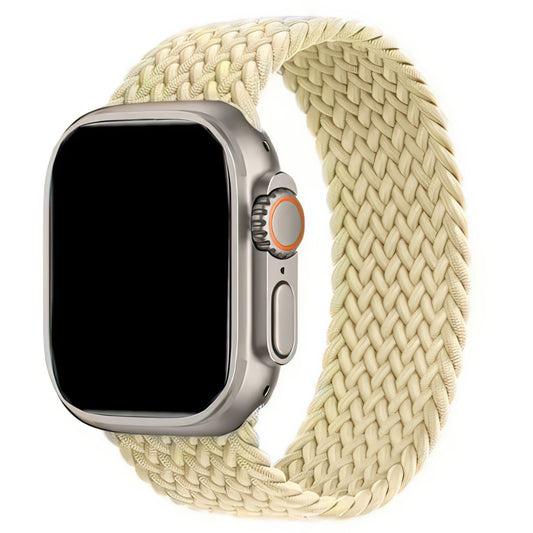 Braided Elastic Watch Band For Apple Watch in Beige DiscountAStraps