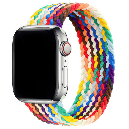 Braided Elastic Watch Band For Apple Watch in Rainbow DiscountAStraps