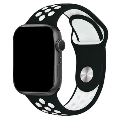 Silicone Sport Watch Band For Apple Watch In Black And White DiscountAStraps