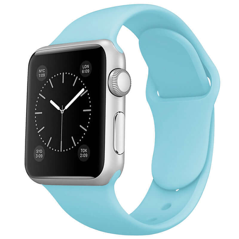 Silicone Apple Watch Strap Baby Blue