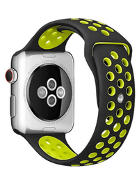 Thumbnail for Silicone Sport Watch Band For Apple Watch Black-Yellow