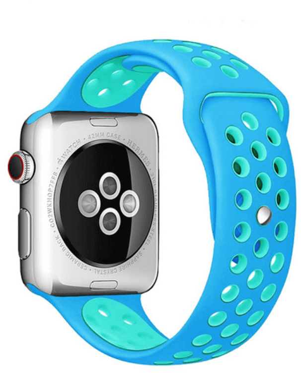 Silicone Sport Watch Band For Apple Watch Blue-Light Blue