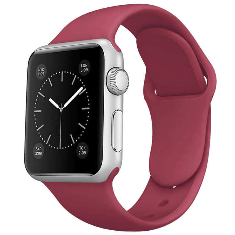 Silicone Apple Watch Strap Cabernet Red