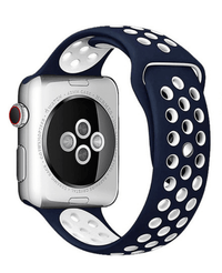 Thumbnail for Silicone Sport Watch Band For Apple Watch Navy-White