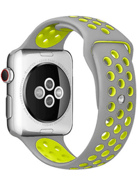Thumbnail for Silicone Sport Watch Band For Apple Watch Silver-Yellow