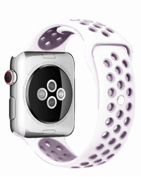 Thumbnail for Silicone Sport Watch Band For Apple Watch White-Purple
